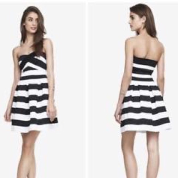 Express Dresses & Skirts - Express Black and White Strapless Mini Dress